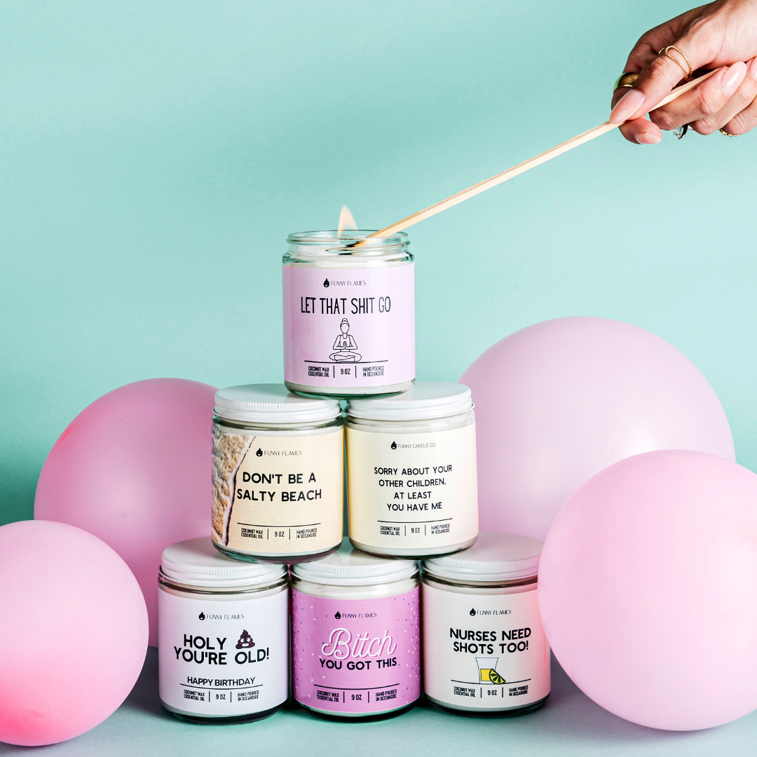 Let That Shit Go (pink)- Funny Candle